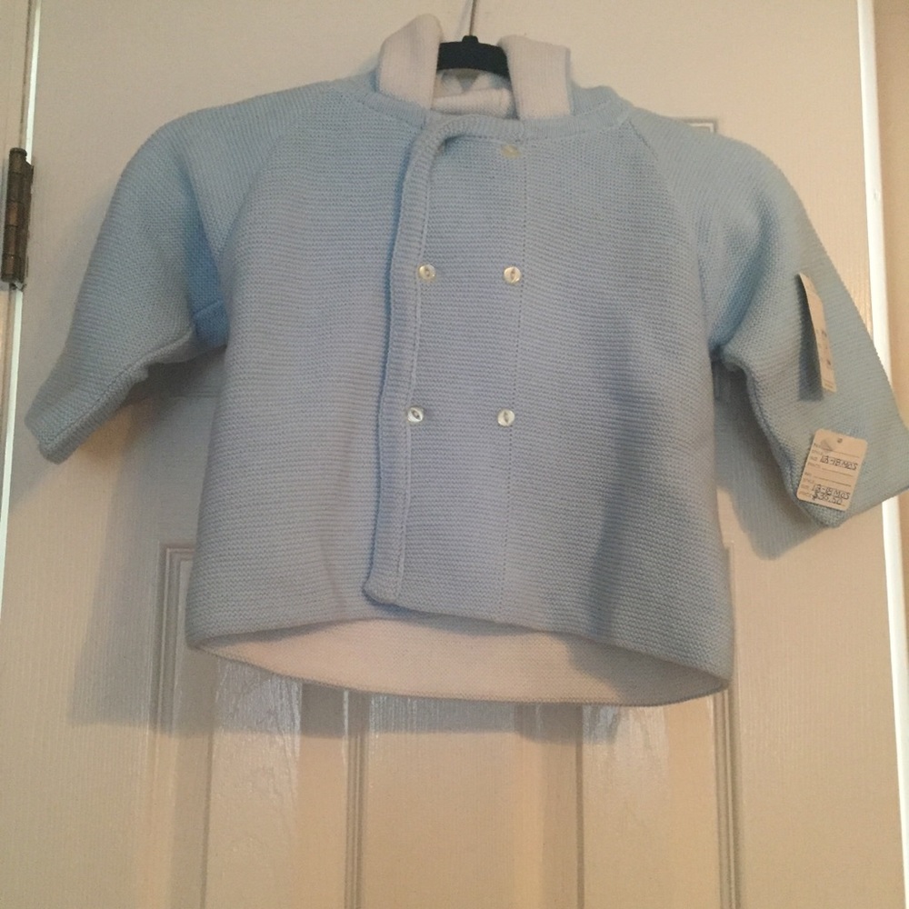 NWT boys blue and white sweater size 12-18 months